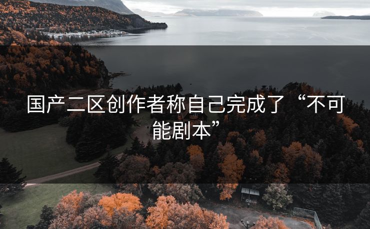 国产二区创作者称自己完成了“不可能剧本”